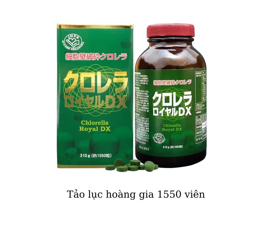 Tảo Lục Hoàng Gia Chlorella Royal DX Nhật Bản 1550 Viên